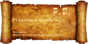 Prisztacs Dusán névjegykártya